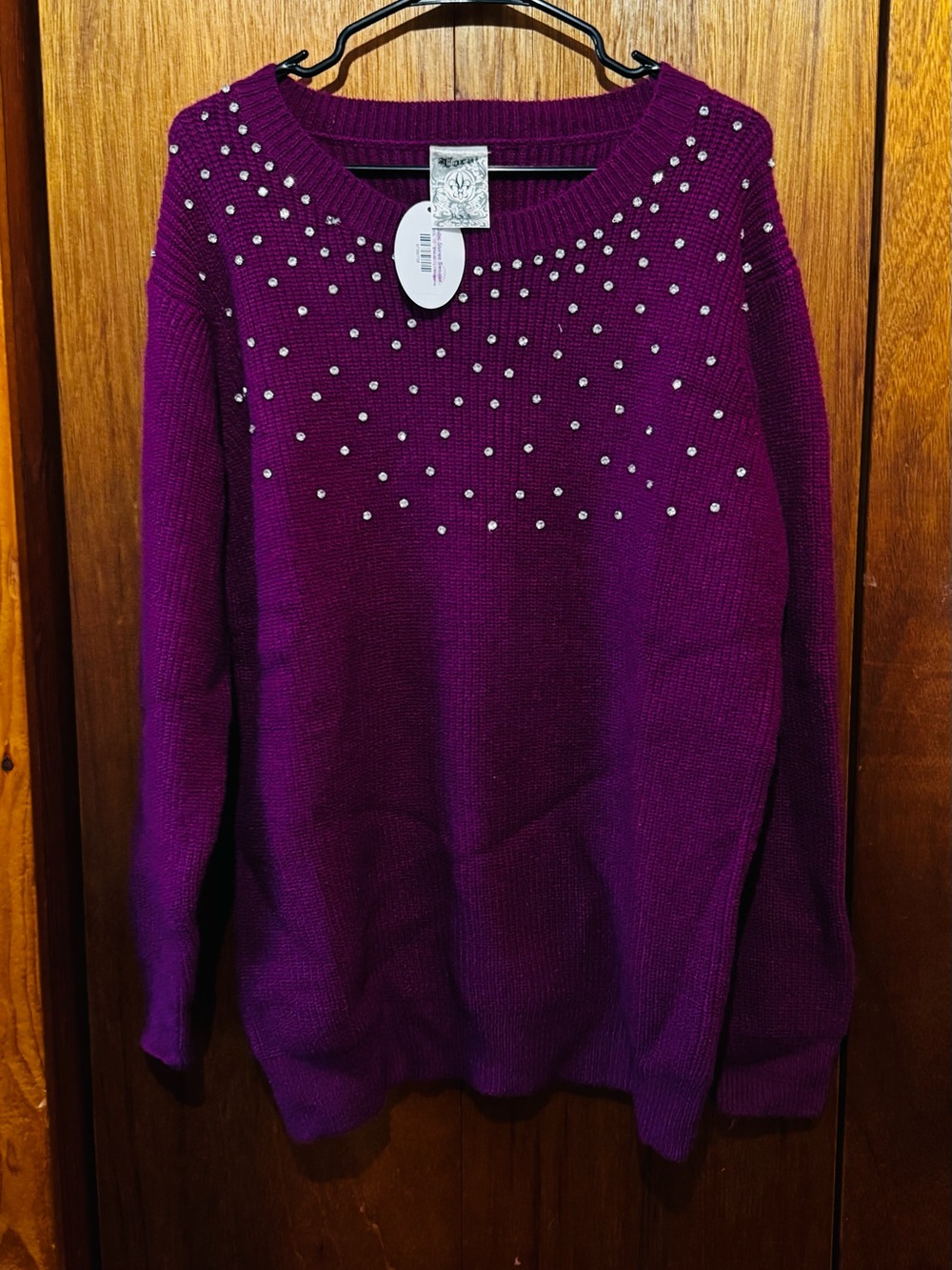 Women’s Crewneck Embellished Purple Sweater
